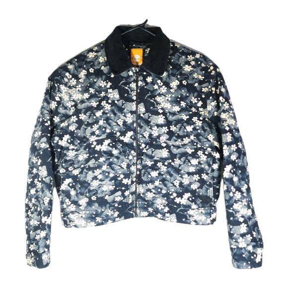 Timberland Women's Small Strafford Quilted Floral Printed FullZip Washed Jacket - Picture 1 of 12